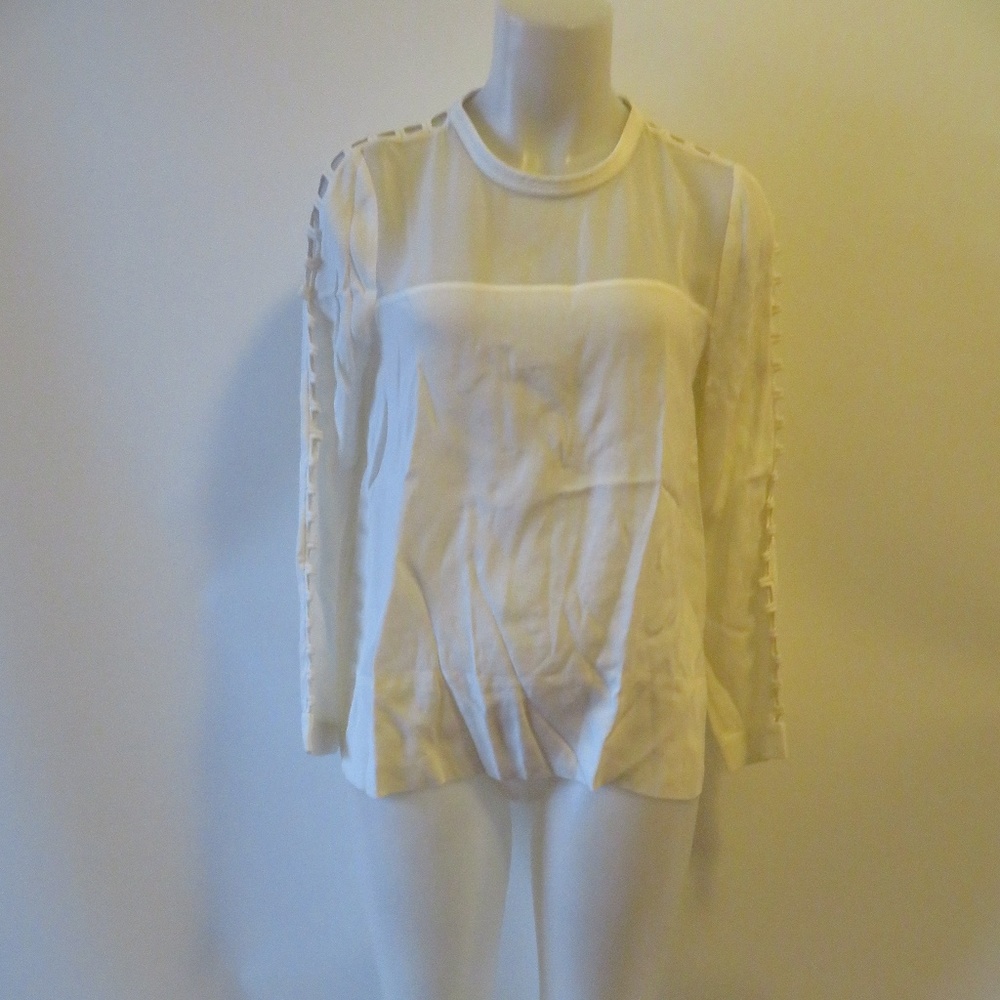 IRO "ASHTY" LONG SLEEVE CREAM BLOUSE SZ 38/ US 6